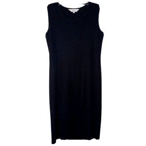 EXCLUSIVELY MISOOK Small Black Sleeveless Round Neck Acrylic Knit Dress
